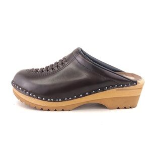 Troentorp Wright Brown Pull Up Swedish Clogs EUR 38